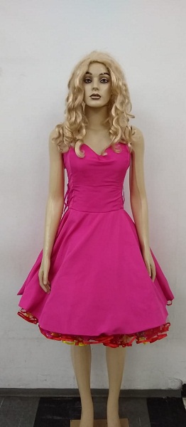 50s Vestido pink arco-ir�s